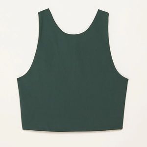 Girlfriend collective Dylan tank bra in “Moss”